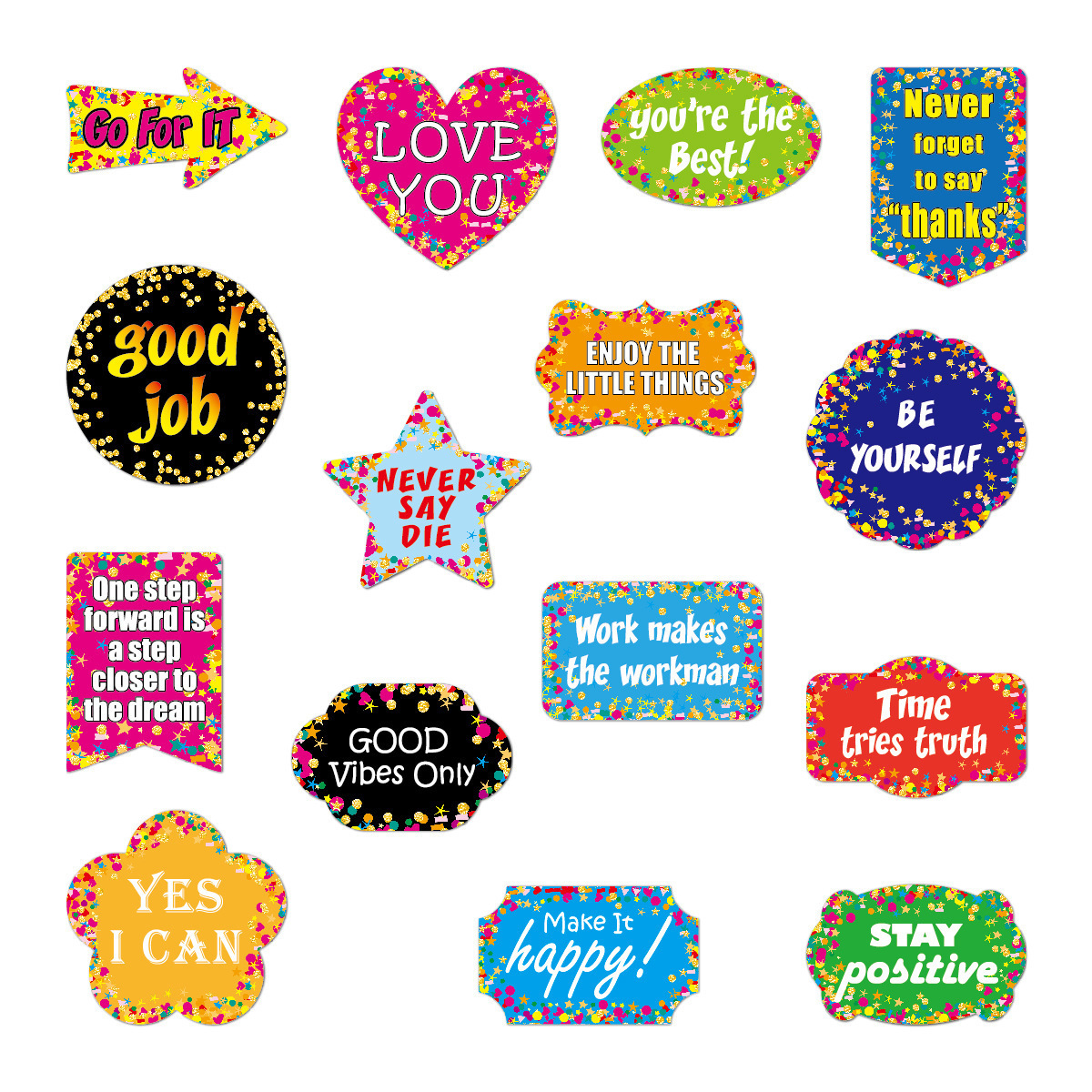 30pcs Inspirational English Stickers removable motorcycle Skateboard Laptop funny vinyl laptop anime tickers