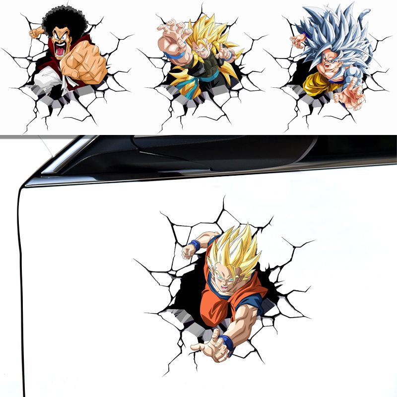 20CM Large funny 3D realistic cartoon car sticker anime peeker dragon ball wall decals