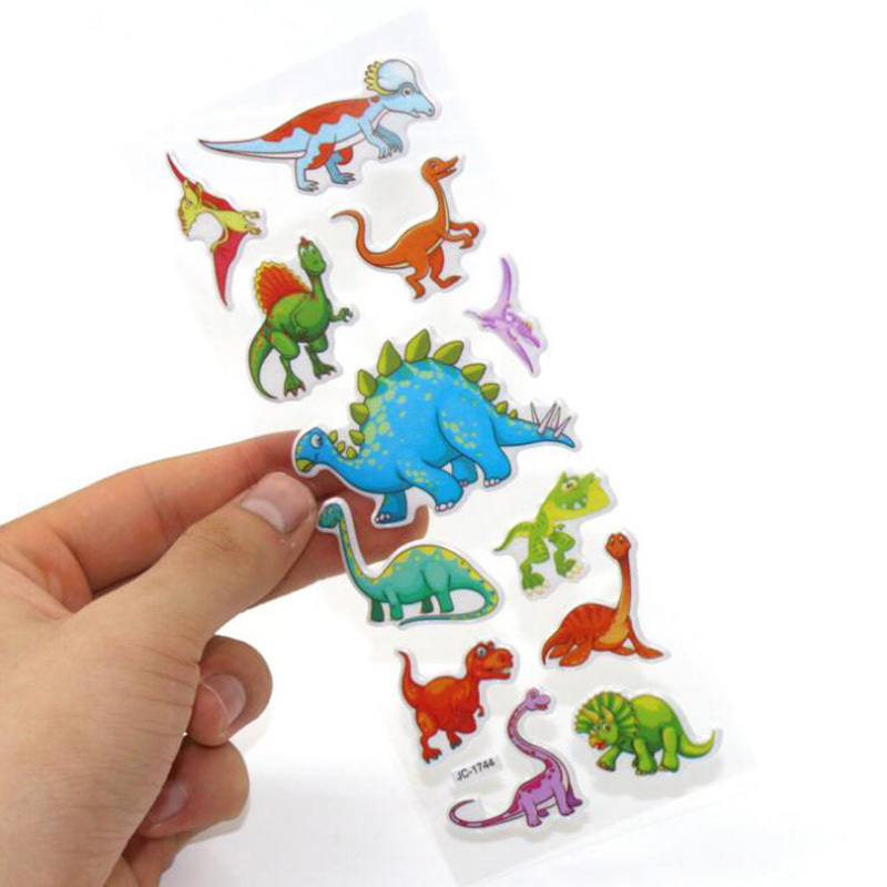 New cartoon stickers lovely dinosaur decal kids bubble stickers  education gift bubble PVC dinosaur custom puffy stickers