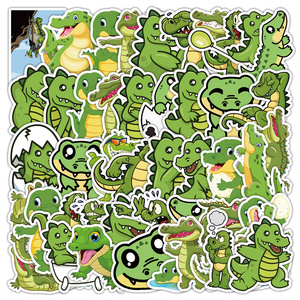 50Pcs Cute Cartoon Crocodile Animal Decorative Stickers For Kid Notebook Wall School Decal Vinyl Sticker