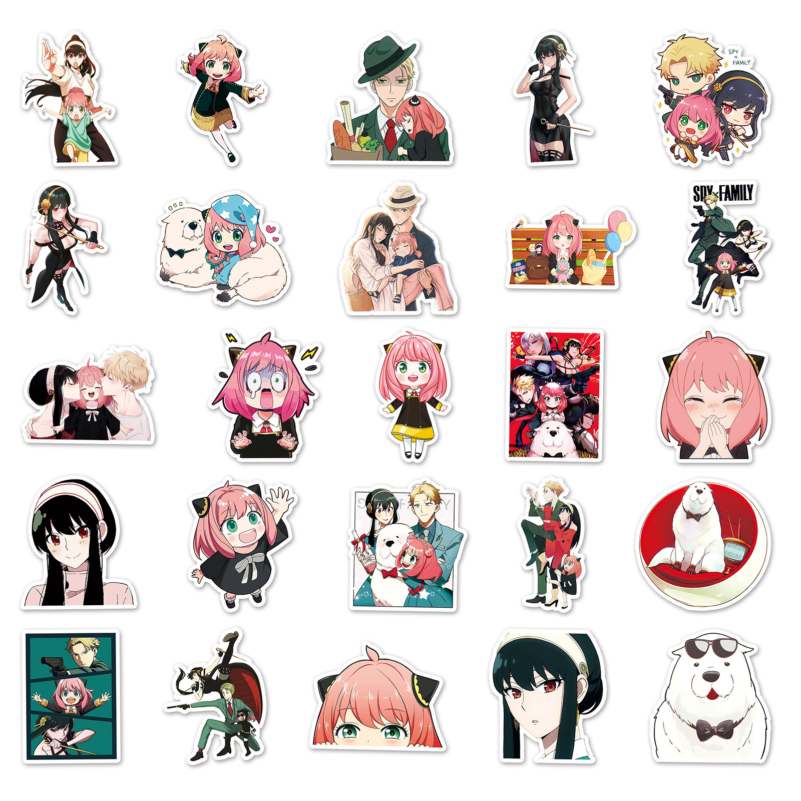 50Pcs New Anime Spy x Family Cute Cartoon Decorative Stickers For Car Wall Gift Waterproof Anya Forger Sticker Pack