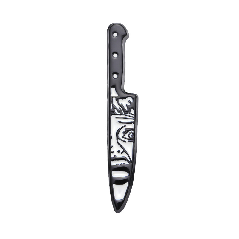 Cool punk gothic knife brooch halloween horror movie killer skeleton sword badge dagger pin