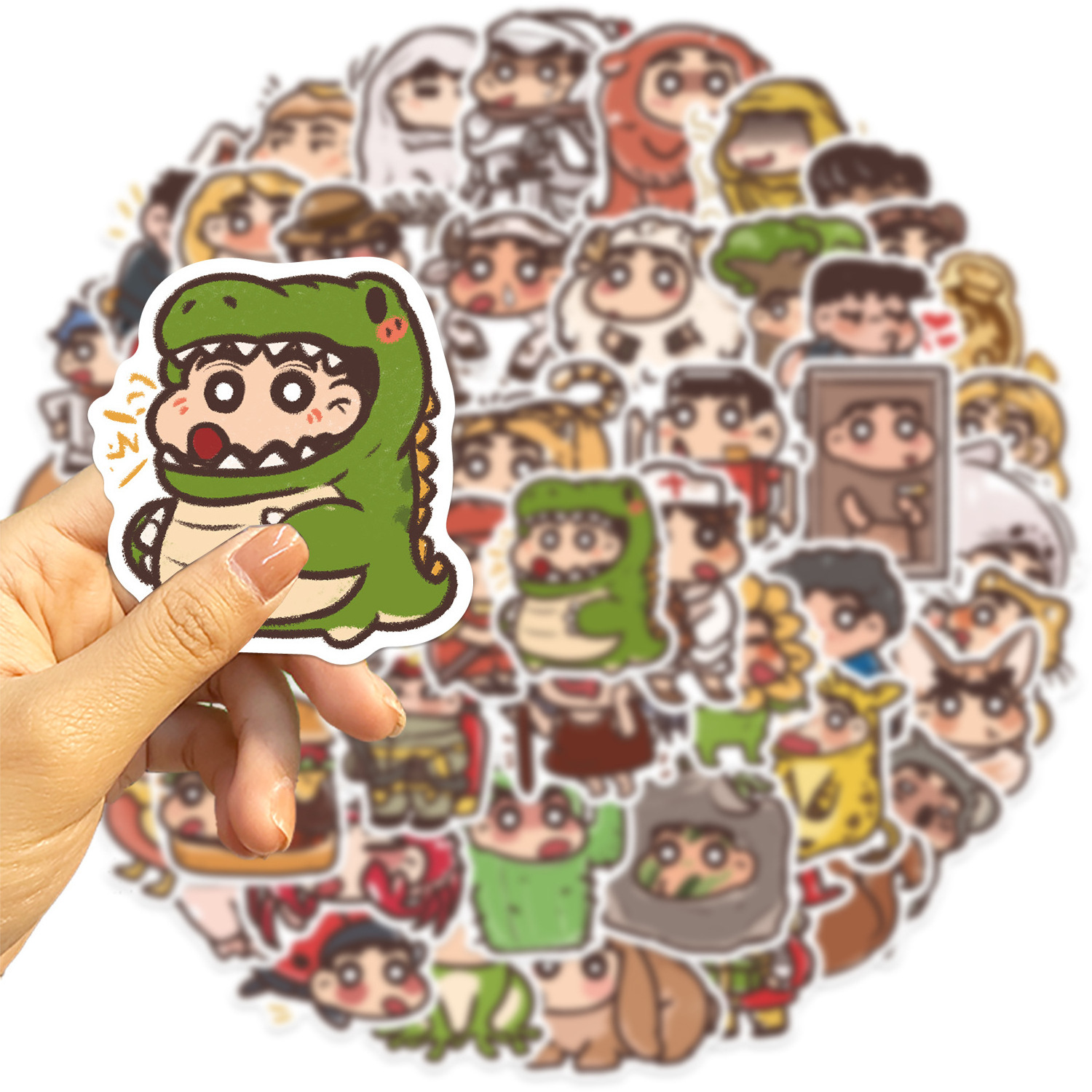 50Pcs Fashion Crayon Shin chan Cross Dress Graffiti Stickers For Book Bottle Decor Japanese Kid Stickers