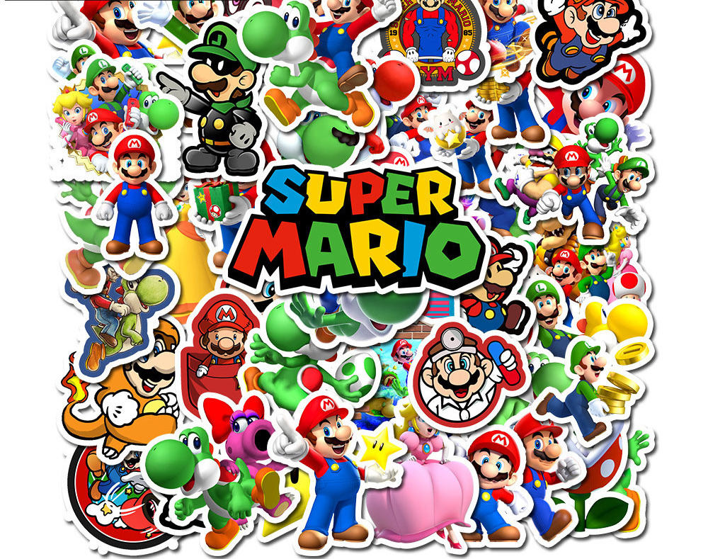 50PCS Cute Cartoon Switch Video Games Super Mario Stickers