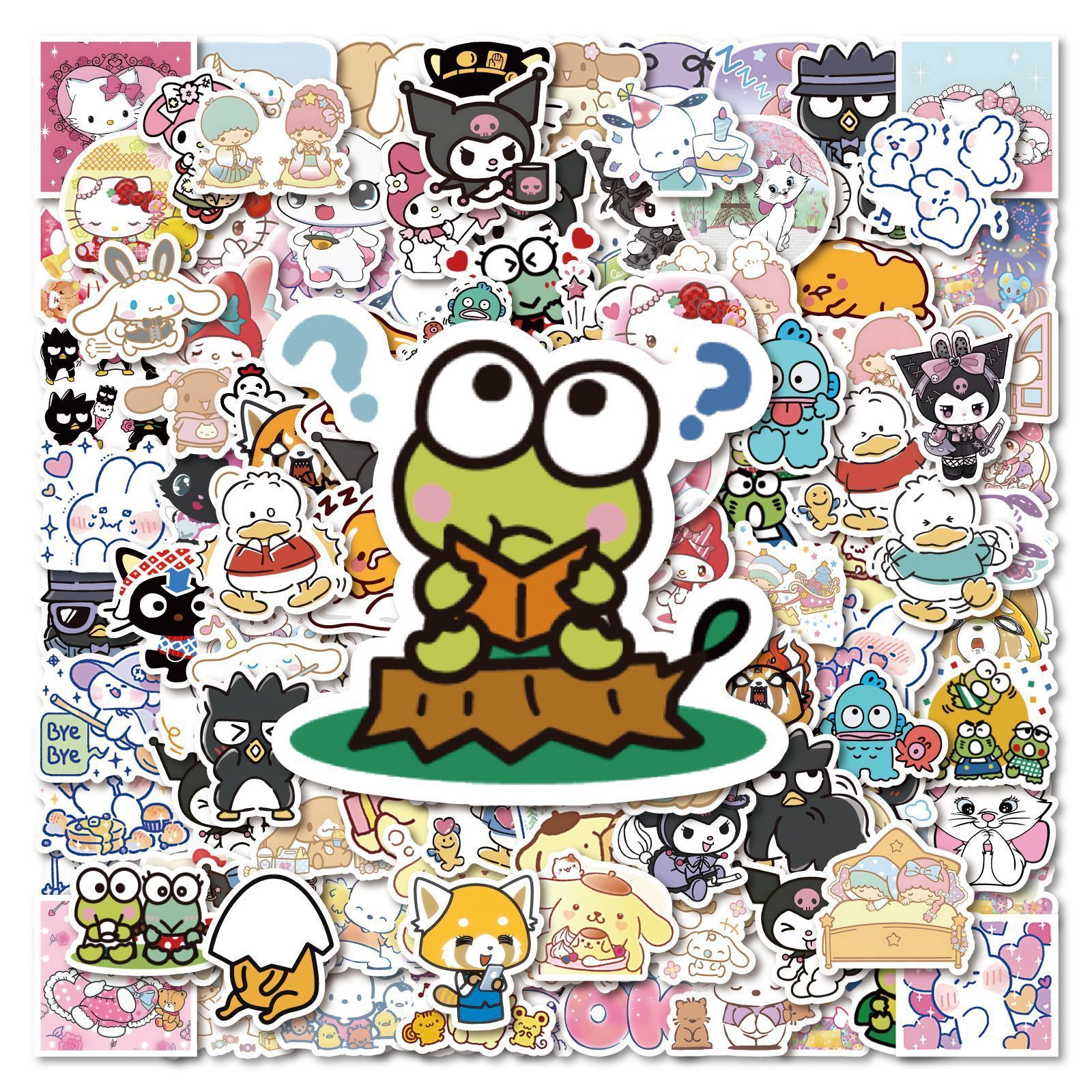 100Pcs Kawaii Japanese Anime Cartoon Graffiti Sticker For Girl Notebook Bottle Decor Vinyl Kuromi Melody Stickers