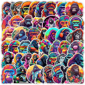 50Pcs Cool Colorful Gorilla Graffiti Stickers For Skateboard Luggage Decor Vinyl Funny Monkey Sticker