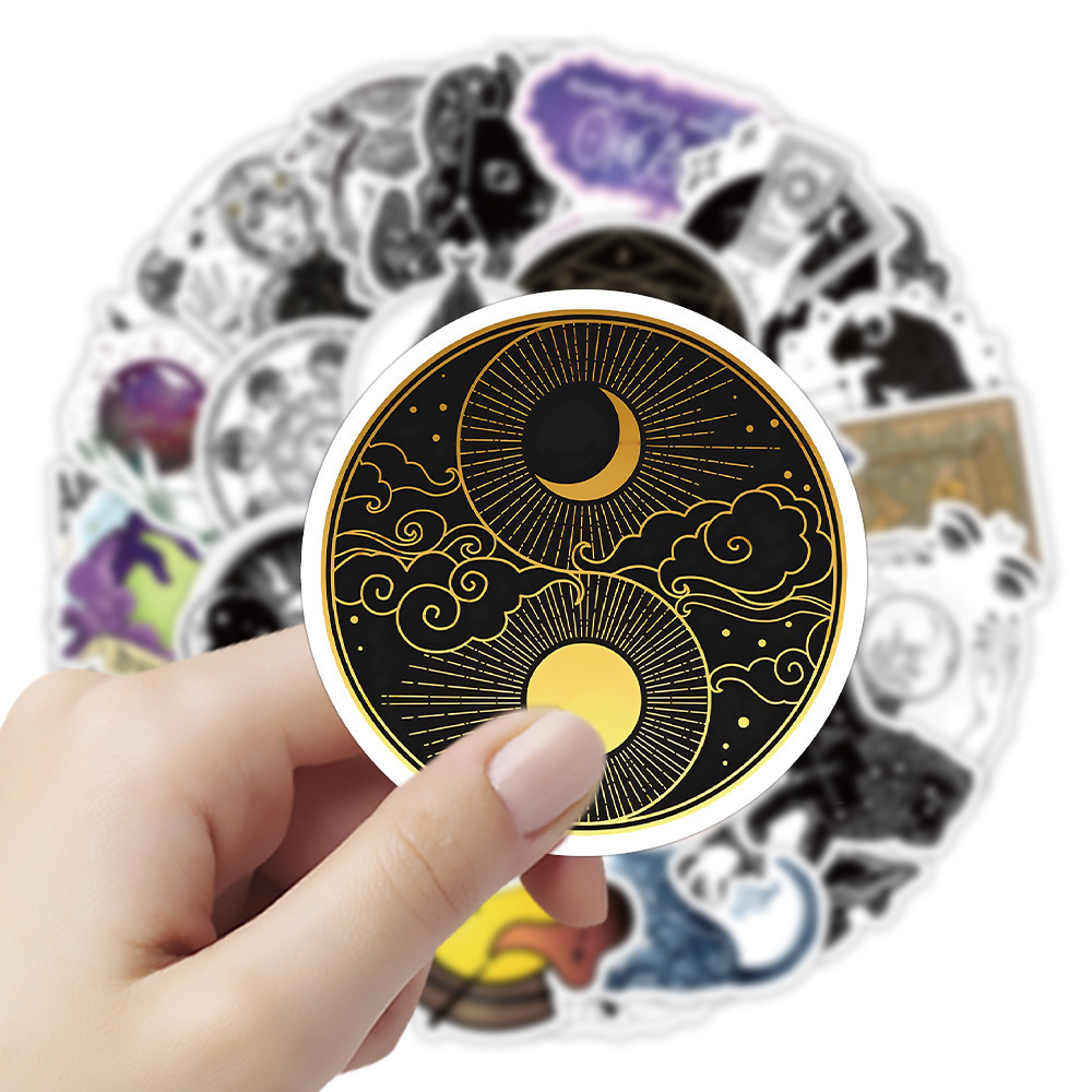 52Pcs Astrology Divination Graffiti Stickers For Phone Book Waterproof Vinyl Tarot Star Moon Sticker