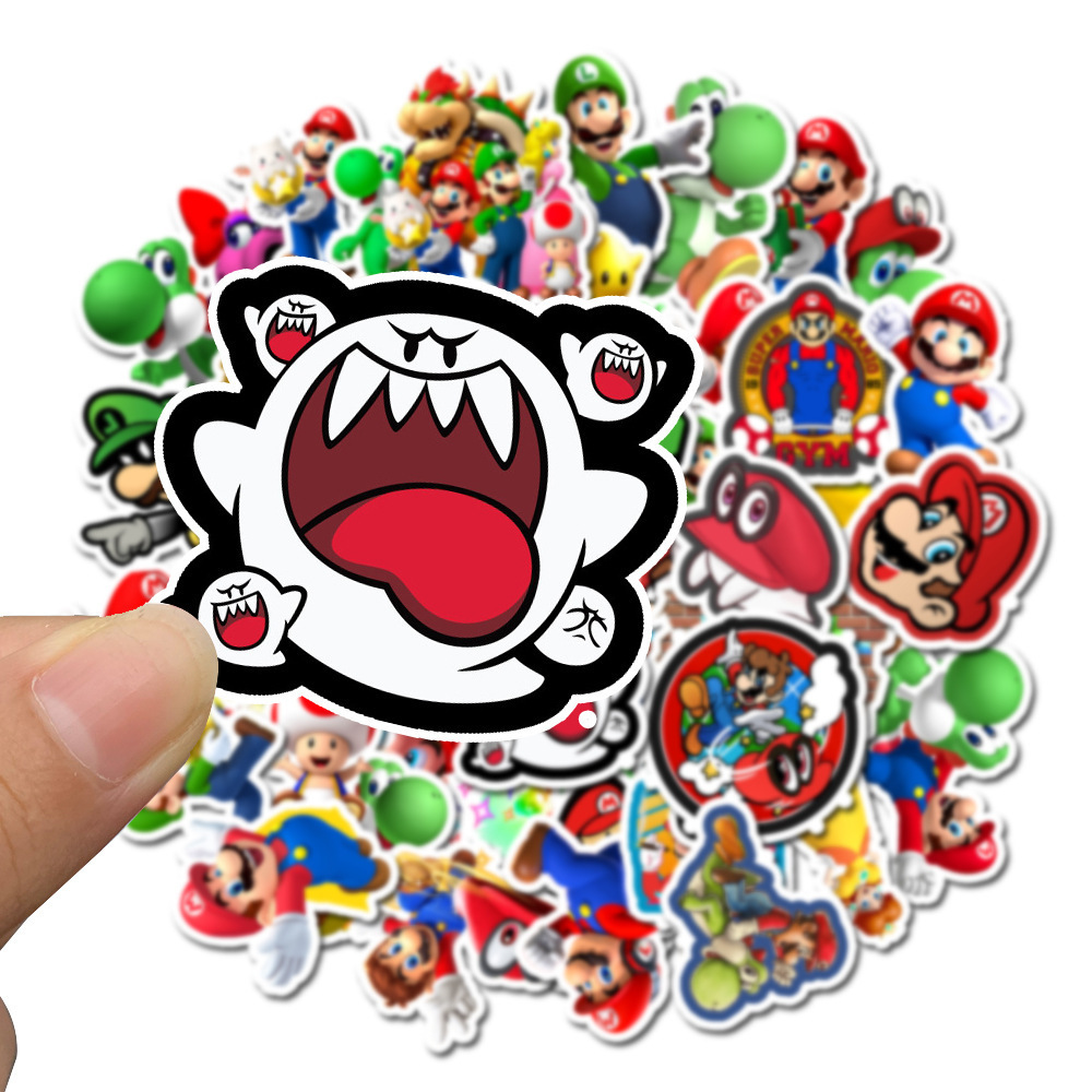 50PCS Cute Cartoon Switch Video Games Super Mario Stickers