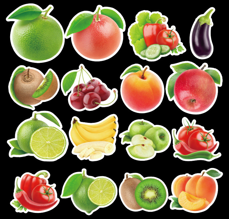 100PCS  fruit vegetables green plants graffiti stickers computer notebook bike waterproof kids cartoon stickers