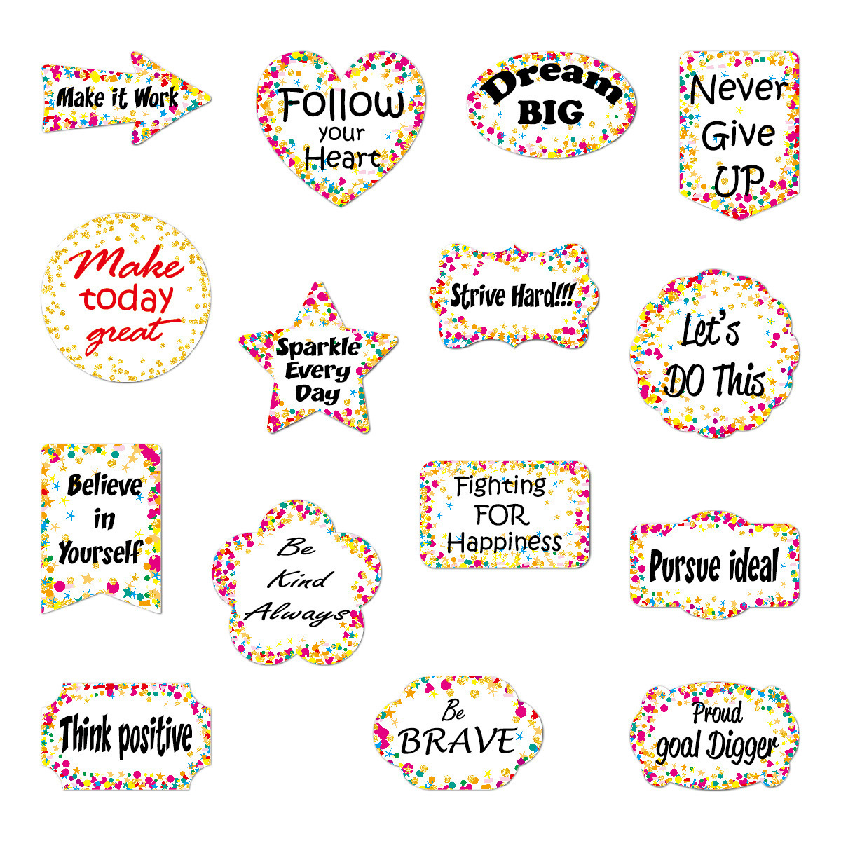 30pcs Inspirational English Stickers removable motorcycle Skateboard Laptop funny vinyl laptop anime tickers