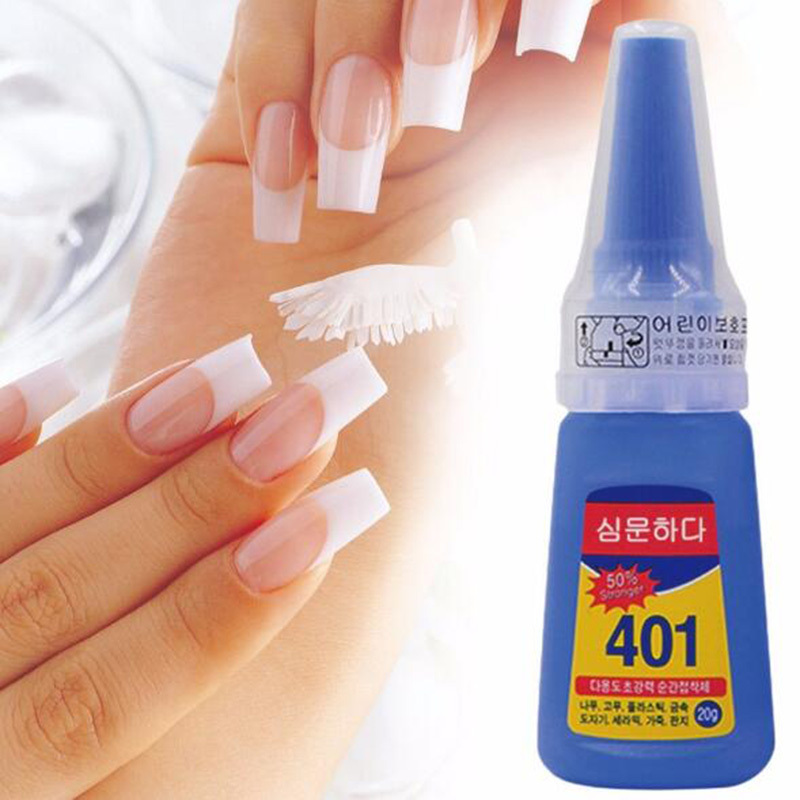 Multifunctional 401 Instant Adhesive 20g Super Strong Liquid Glue Home Office School Nail Glue Beauty Supplies For Wood Plastic