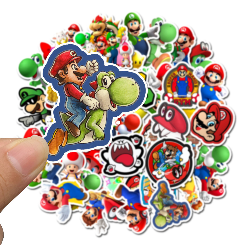 50PCS Cute Cartoon Switch Video Games Super Mario Stickers