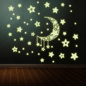 Luminous Fluorescence Moon meteor Wall Sticker home decals Glow dark Wall Stickers