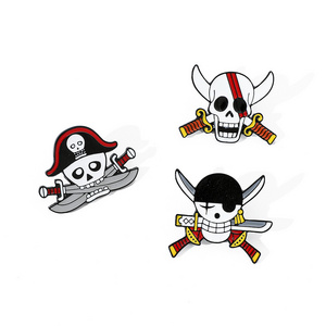 Cool anime dagger skeleton badge One pieces Brook pins