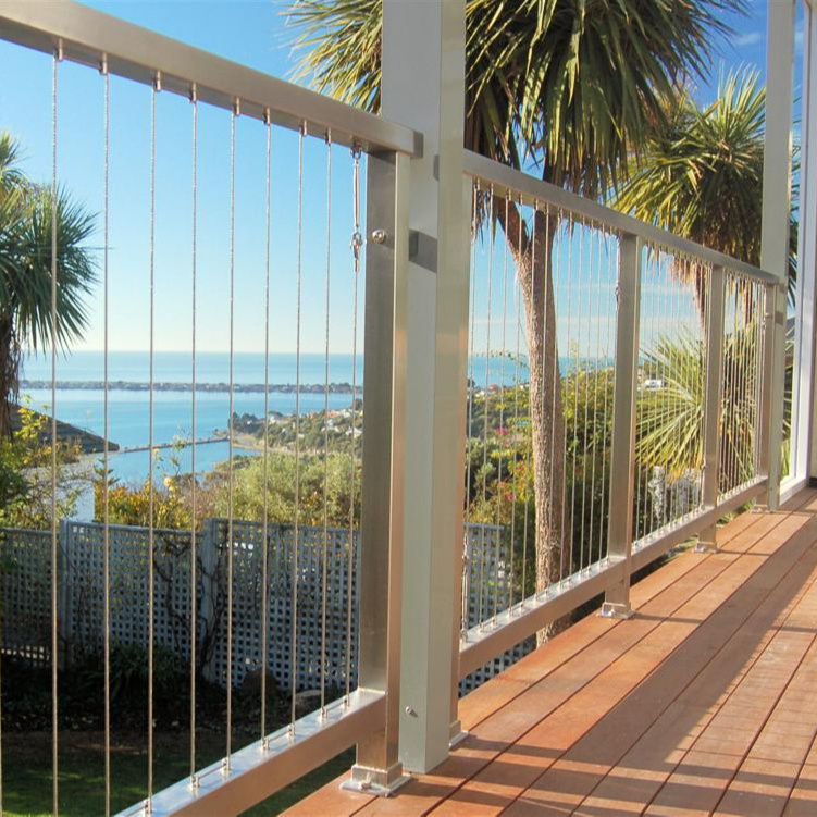 Outdoor Fence 316 304 Wire Rope Handrail Post Balustrade Stainless ...