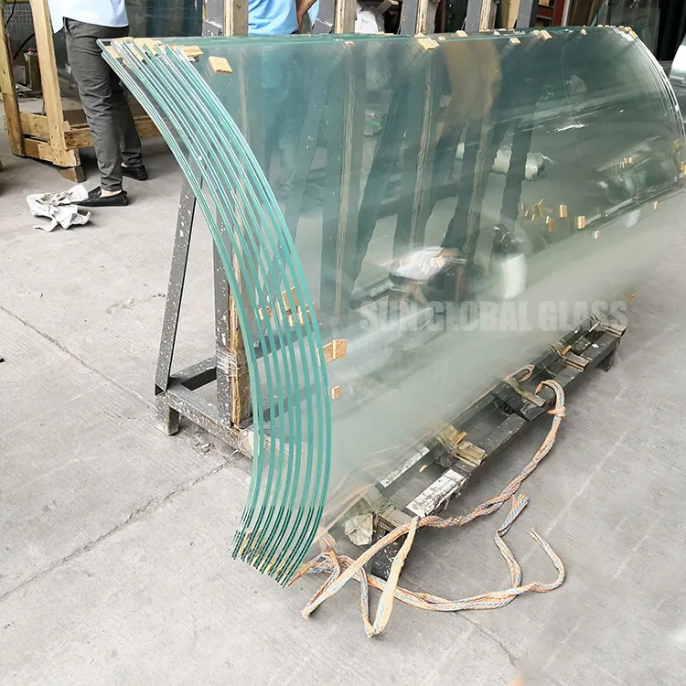 Safety curved tempered bend toughened laminated glass for building railing partition curtain wall window elevator canopy