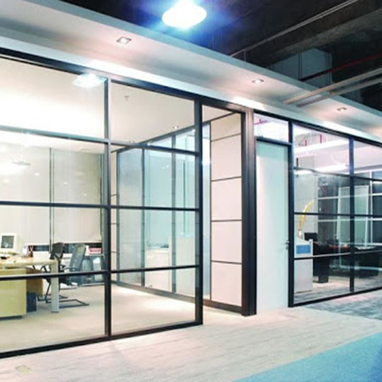 aluminum profile and acoustic laminated insulated double glazed glass panel for set glass partition wall workstation cost