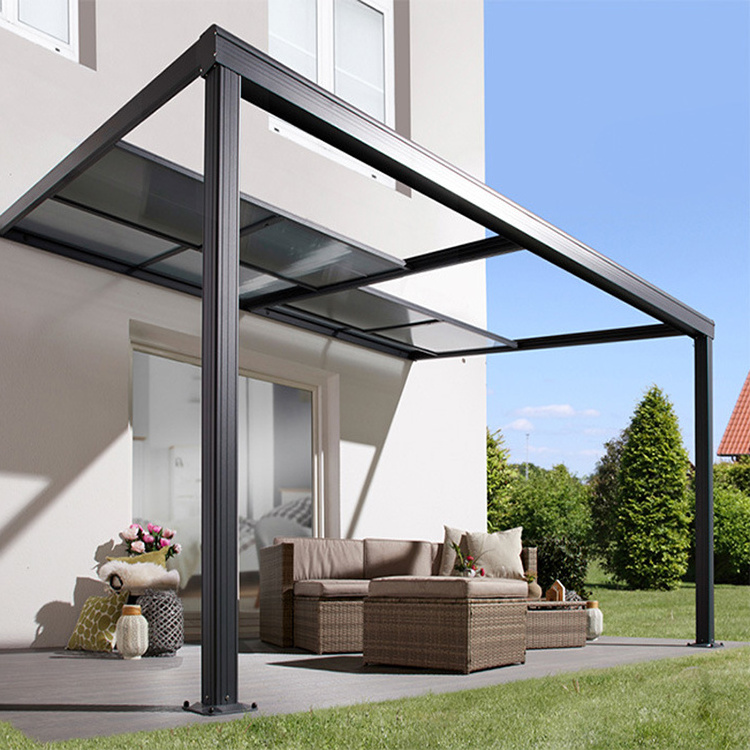 aluminium waterproof outdoor retractable sliding pergola roof patio cover system