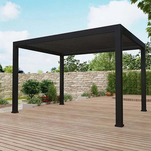 Garden House Aluminium Shade Exterior Sun Pergola Retractable Louvered Roof For Gazebo Pergola Outdoor