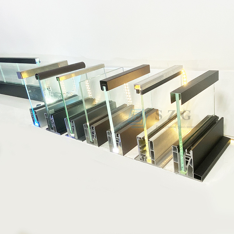 led light strip aluminum profile for fence balcony glass railing system