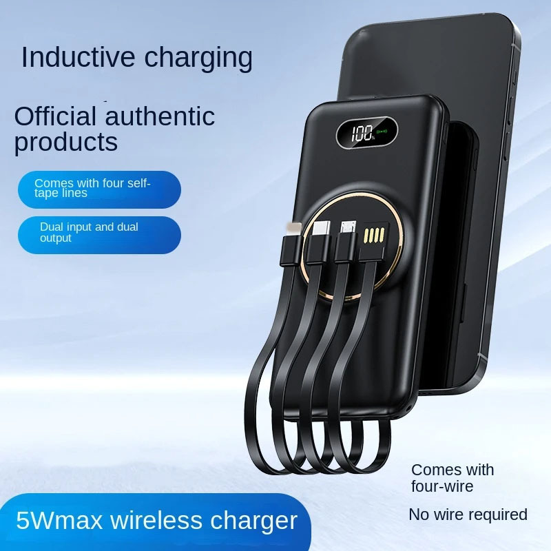 Mini Magnetic Wireless Mobile Phone Portable Battery Charger 15w Super Quick Charging Power Bank 40000mah Powerbank With Cable