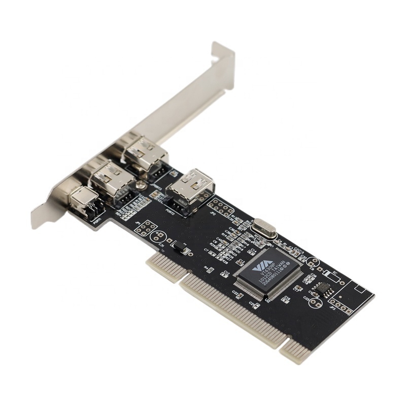 PCI 4 Port 1394A Firewire Expansion Card PCI Express to IEEE 1394 Adapter Controller For Desktop