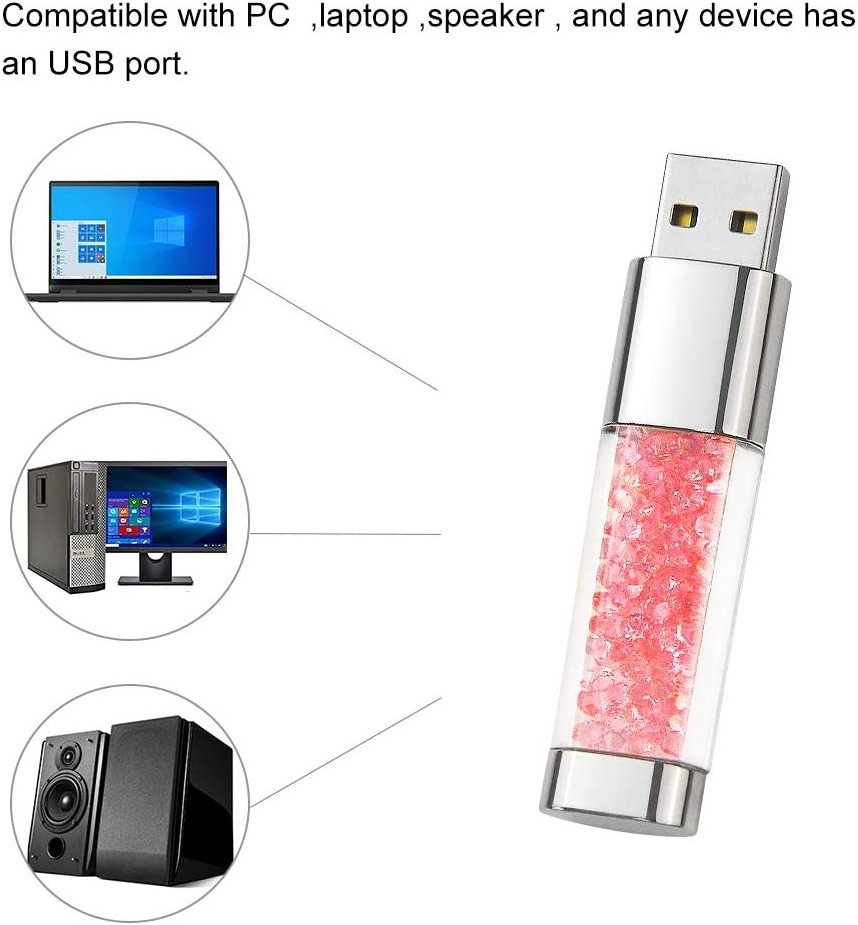 Rectangle Usb Stick Box Gift Rose Red Crystal Usb Stick Romantic Original Usb Memory Stick