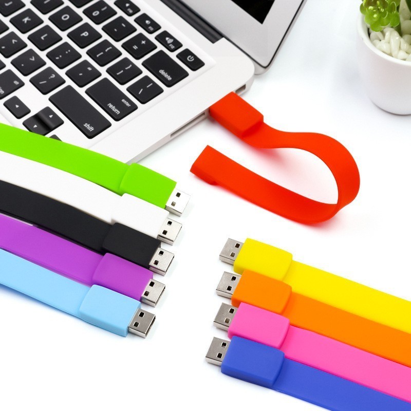 Wholesale Customized Logo Pvc Silicone Bracelet Wrist Band Usb Flash Drive 2.0 3.0 Pen Drive 1Gb 32Gb 128Gb Memoria Usb Stick