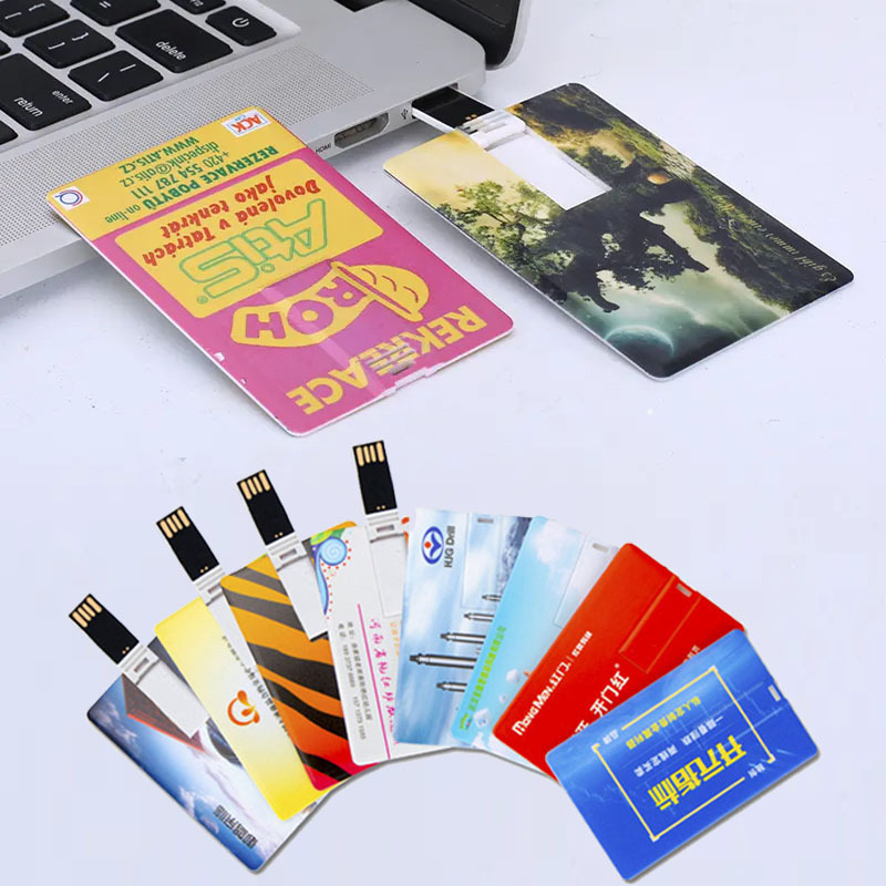 Wholesale Custom Logo printable usb card Bank Card Flat Business Usb Sticks Pendrive credit card 3.0 2.0 usb flash drive