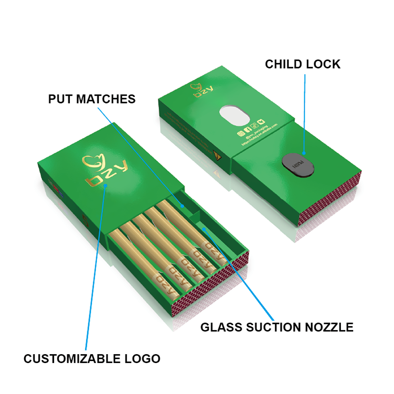 Custom Logo Rollingl Packaging Box Drawer Tube Boxes Child Resistant Packaging With Matches