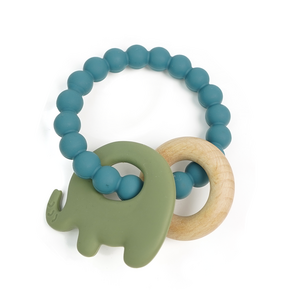 New OEM Baby Teether Ring Silicone Ring Teether Silicone Molar Chew Toy Baby Wooden Teether Ring