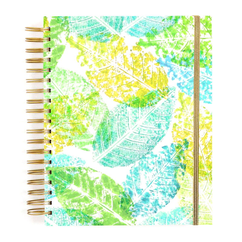 Wholesale 160 Page A5 Simple Solid Color Coil Exercise Book Paper Spiral Binding Notebook with Elastic Band