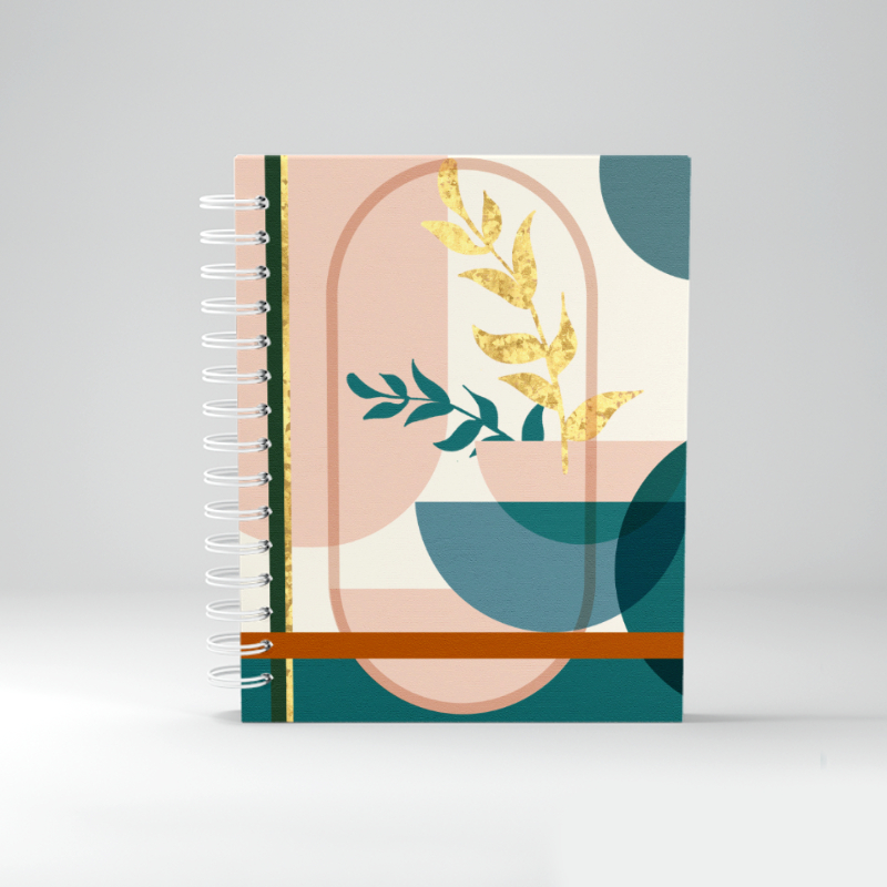 A5 Size Hardcover Spiral Notebook Simple Cover Design Custom Notebook for Students