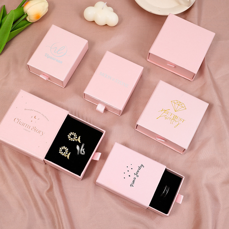 Custom Logo Cardboard Drawer Jewelry Packaging Box Gift Boxes Necklace Earring Bracelet Ring Jewelry Box