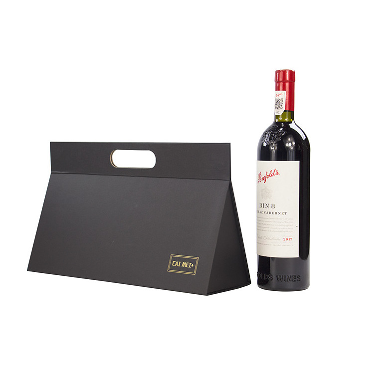 Wine Shipping Boxes Portable Gift Box Magnetic Folding Packaging Paper Box for Whiskey Wine Bottle