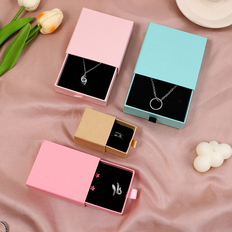 Custom Logo Cardboard Drawer Jewelry Packaging Box Gift Boxes Necklace Earring Bracelet Ring Jewelry Box