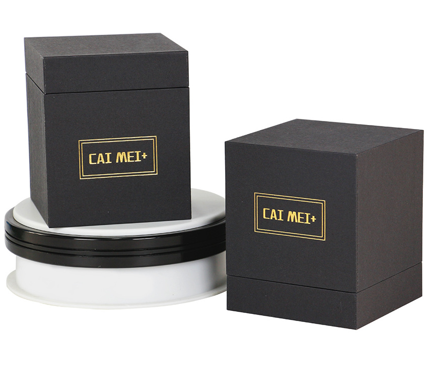 Custom Logo Luxury Two Pieces Rigid Scented Candle Jar Set Gift Packaging Cardboard Boxes with EVA Insert for Candles