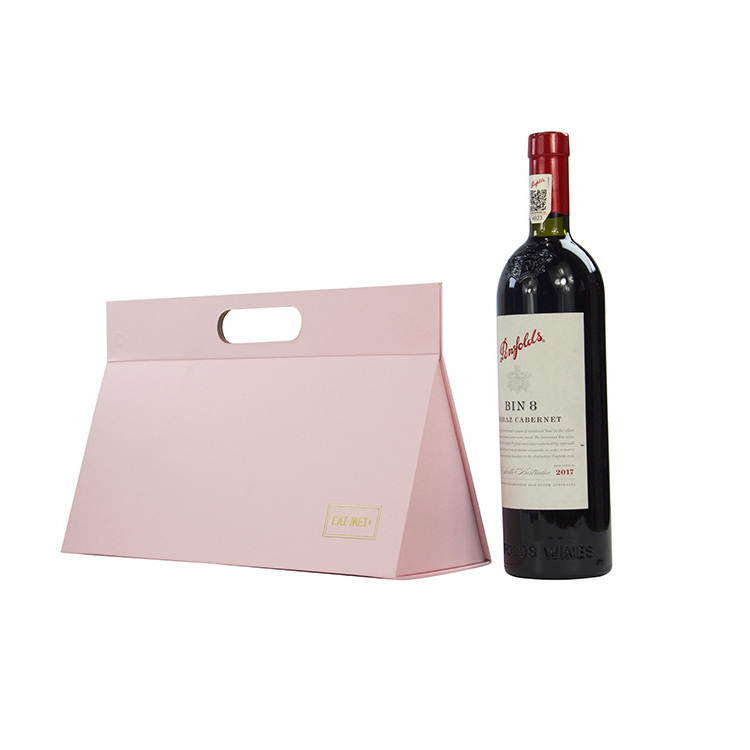 Wine Shipping Boxes Portable Gift Box Magnetic Folding Packaging Paper Box for Whiskey Wine Bottle