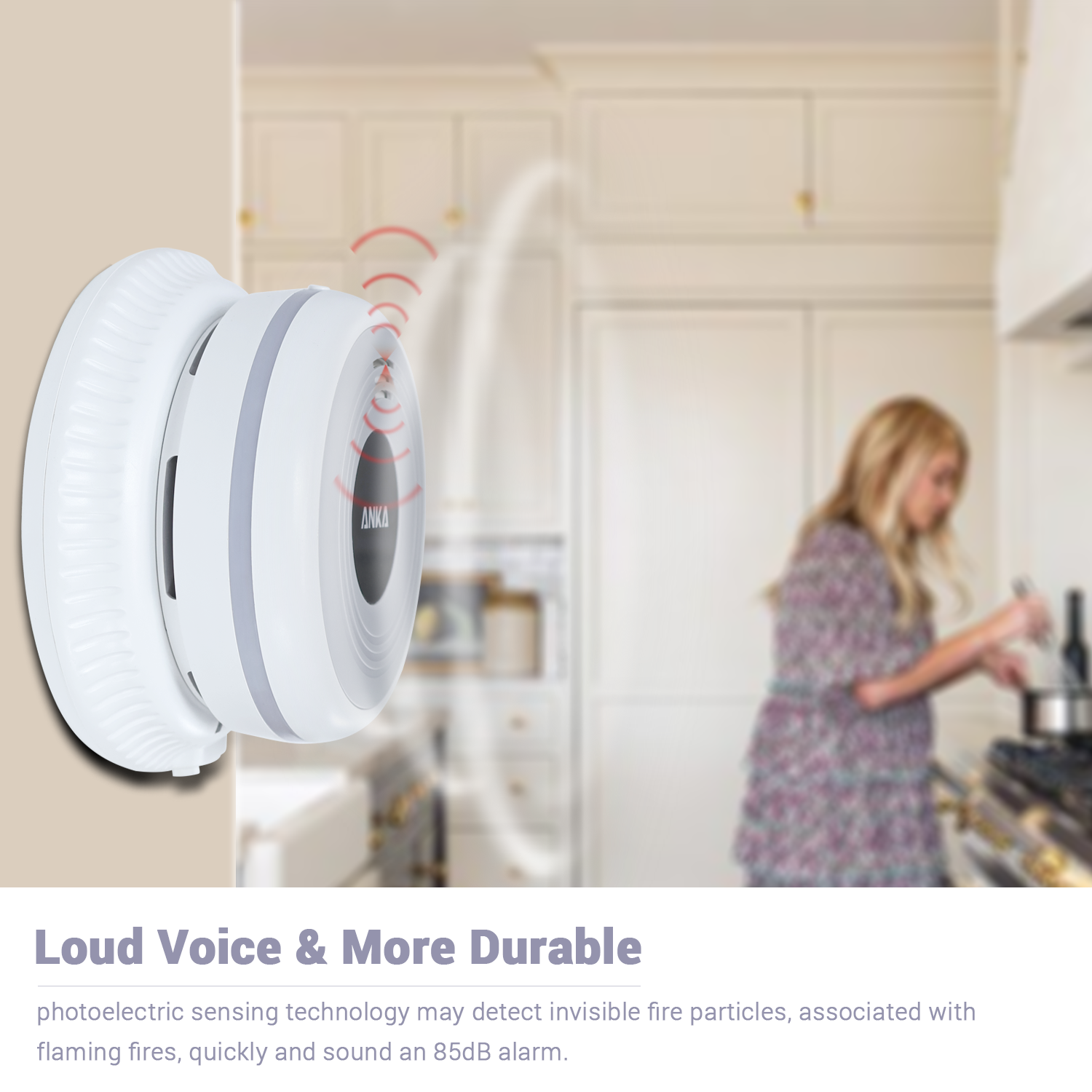 AC Hardwired 220v-240v Photoelectric Smoke Alarm SAA AS3786 Interconnected Back UP DC3V battery 10 years batteryb life