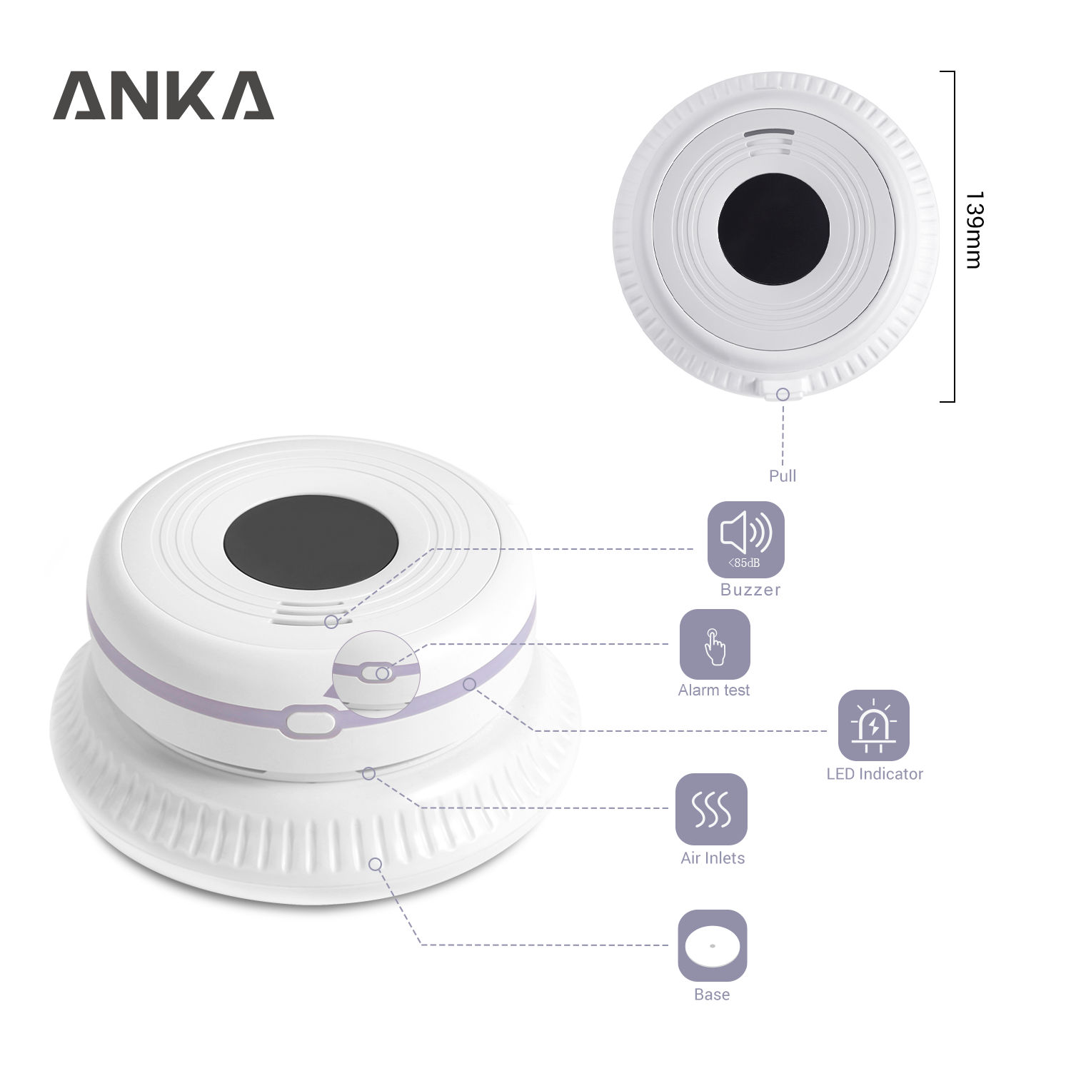 AC Hardwired 220v-240v Photoelectric Smoke Alarm SAA AS3786 Interconnected Back UP DC3V battery 10 years batteryb life