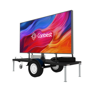 Moving Board Movable Mobile Advertising Animation Big Led Trailer Billboard Pantalla Screen Wall Outdoor Display On Wheels