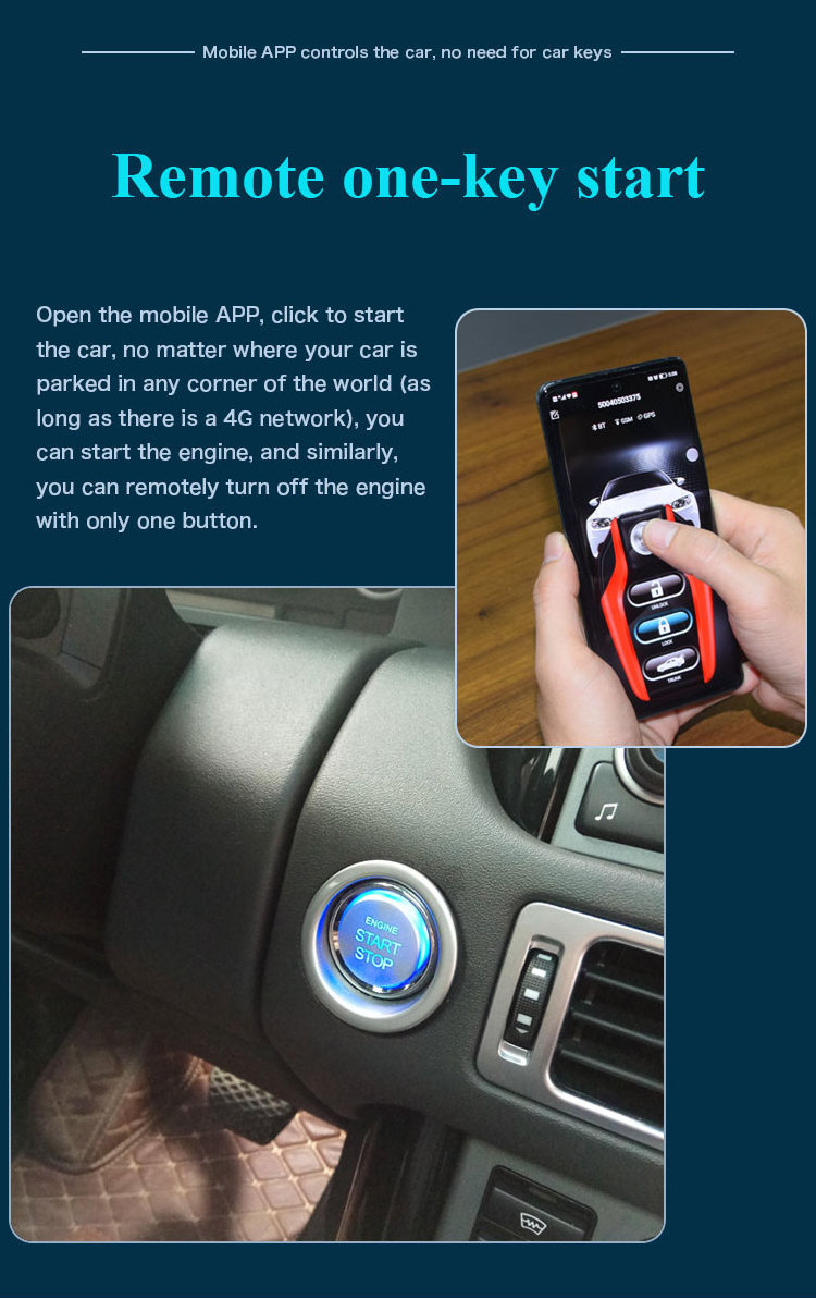 Drop Shipping KOL Cardot  NFC Keyless Entry System PKE Push Button Start Remote Starter Car Alarms