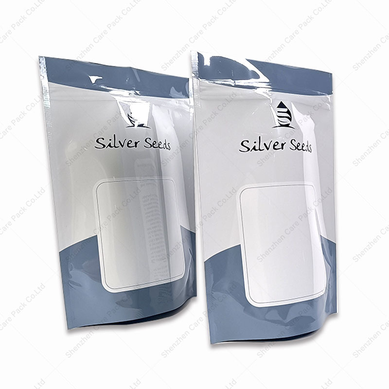 Customized Glossy Environmental Protection Material Zipper Sealedd Bag Seed Packaging Stand Up Pouch