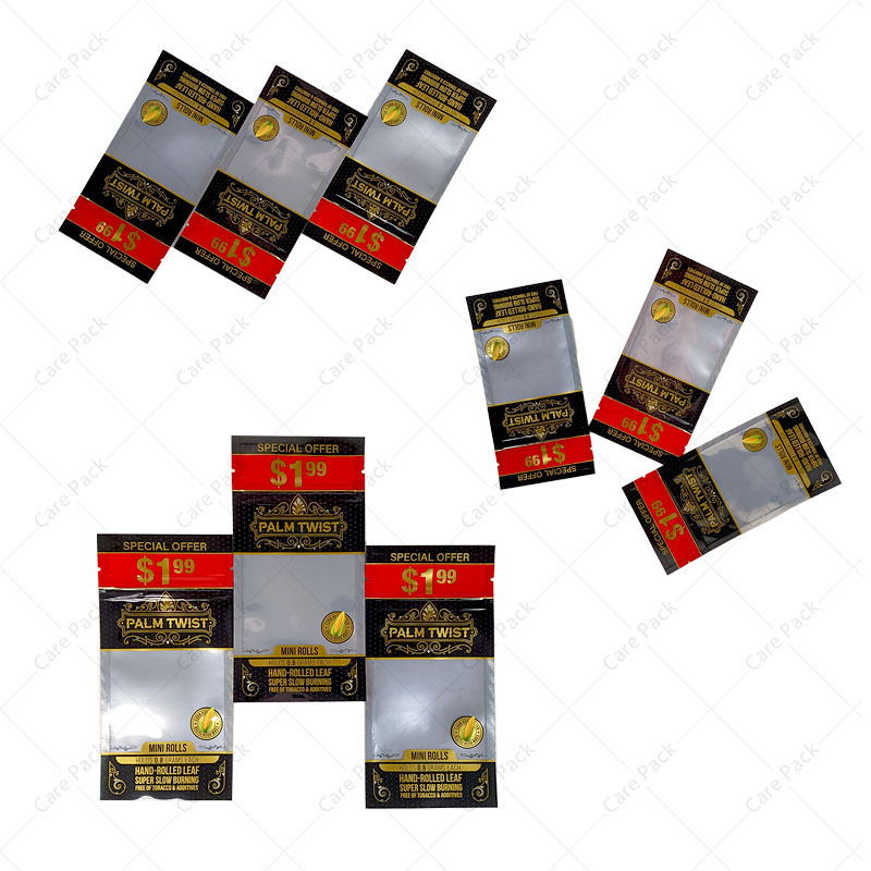 Mylar Foil Packaging Reusable Die Cut Natural Three Side Seal Bags Aluminum Foil Waterproof Custom Printed Leaf Bags