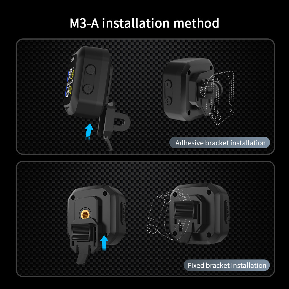 High-Precision Wireless TPMS Monitor Motorcycles LCD Digital Display Tire Pressure Monitor Alarm 5V Detector External 433.92MHz