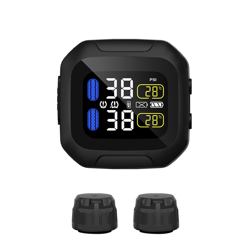 New Product Real Time Motorcycle Motorbike Tire Pressure TPMS with Two External Sensor