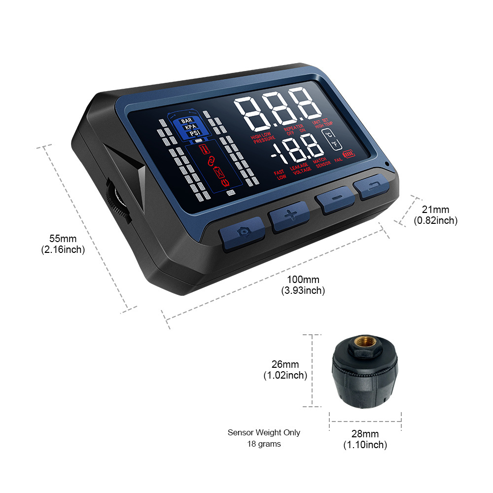 200PSI Truck TPMS Solar Tire Pressure Monitoring System Wireless Supports Up to 36 Tire