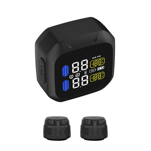 High-Precision Wireless TPMS Monitor Motorcycles LCD Digital Display Tire Pressure Monitor Alarm 5V Detector External 433.92MHz