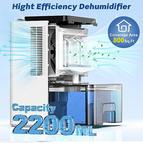 2200ML Dehumidifier Moisture Electric Air Purifier Home Absorb Drying Machine Australia dehumidifier