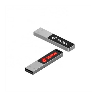 Popular Nice Metal USB Flash Drive 3.0 with Led Logo Flat USB Memory Stick 2.0 256GB pen driver cle usb 64GB OEM/ODM